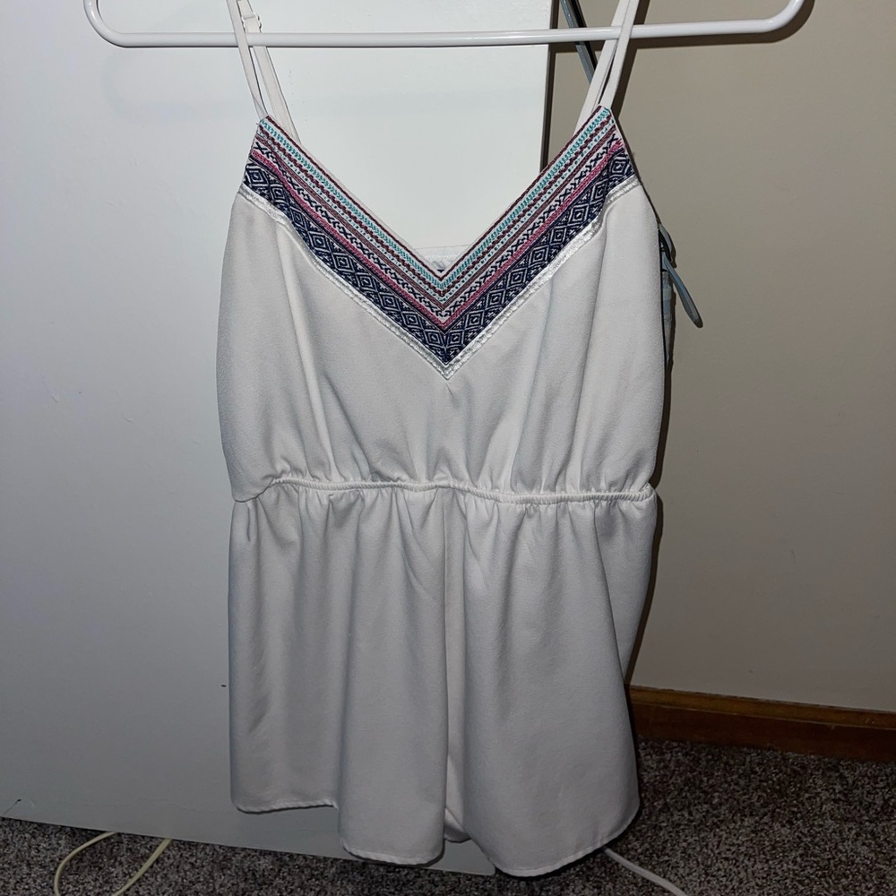white detailed romper